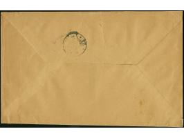 1920, 10 Pfennig auf 20 Pfennig dunkelgraublau, waagerechtes Unterrandpaar mit mit Doppelaufdruck, mit Zufrankatur mit Stempe