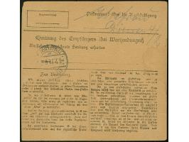 1920, Hüttenwerke 2 Mark braun, senkrechtes Paar, mit großem Korkstempel “* H . S * ” sowie Stempel “PITSCHEN -1.2.21” auf Pa