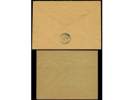 1921, Industrielandschaft 10 Fenigow - 1 Marka, gezähnt und geschnitten, je auf Satzbrief mit Stempel “SCHOPPINITZ 17.6.21” b