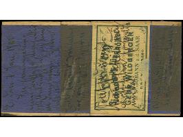 1890, Krone/Adler 10 Pfg. lebhaftlilarot mit Stempel “….8.1.00” auf Holz-Postkarte mit rückseitig aufgeklebtem Zündholz-Werbu