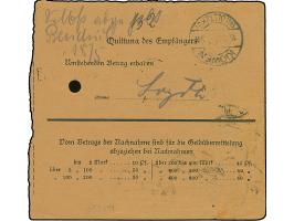 1920, Aufdruckausgabe 10 Pfennig sowie Hochoval 30 Pfennig im senkrechten Dreierstreifen, sauber mit Stempel “MARGGRABOWA 15.