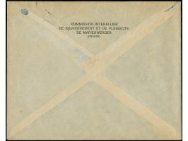 1920, “COMMISSION INTERALLIEE GOUVERNEMENT ET PLESBICITE MARIENWERDER”, violettfarbenes Siegel mit nebengesetztem Aufgabestem