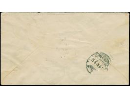 1920, Aufdruckausgabe Germania 20 Pfennig mit kopfstehendem Aufdruck von den Feldern 36 bzw. 26, zusammen mit zwei Einzelwert