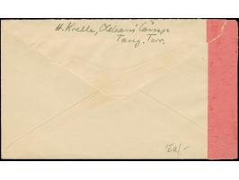 1917 (ca.), Internierten-Briefumschlag mit rückseitigem Absendervermerk “H. Krelle, Oldeani Camp Tanz. Terr.” und Zensur-Vers
