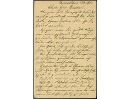 1914, Ganzsachenkarte 4 H. mit Stempel “DARESSALAM (DOA) c 24.9.14” mit viel Text und mehrfach abgeschlagenen Leitstempel “vi