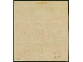 2 Sch. orangerot, waagerechter Oberrand-6er-Block mit Randinschrift (HAMBURG)"ISCHEPOSTMAR"(KEN), ungebraucht ohne Gummi.&nbs