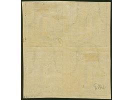 1 Sch. braun im 4er-Block, farbfrisch und voll- bis breitrandig, ungebraucht mit Originalgummi. Schöne und einwandfreie Erhal