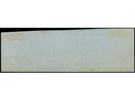 1 Sch. braun im waagerechten 4er-Streifen, Die beiden rechten Werte unten leicht berührt, sonst voll-bis breitrandig, mit jew