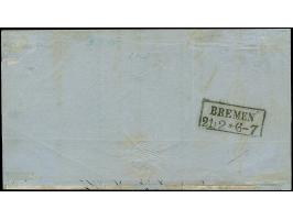 1 Sch. braun und 2 Sch. rot , beide farbfrisch und voll- bis meist breitrandig, mit sauber aufgesetztem Strichstempel und neb