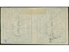 3 Sch. preußischblau im waagerechten Paar, voll- bis breitrandig, sauber entwertet durch Strichstempel. Tadellos.&nbsp;&nbsp;