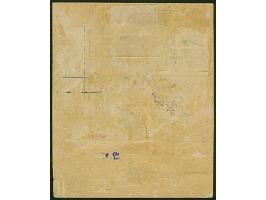 4 Sch. gelbgrün im 4er-Block aus der rechten unteren Bogenecke mit breiten Bogenrändern und Reihenzählern “11” und “12”, unge