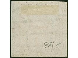 7 Sch. orange, farbfrisch und breitrandig, rechts mit schmalem Bogenrand mit Reihenzähler “7”, sauber entwertet durch Strichs