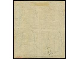 1¼ Sch. grau im 4er-Block (Typen 9/10/1/2), voll- bis breitrandig, ungebraucht mit nicht originalem Gummi. Senkrecht zwischen