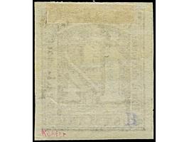 1¼ Sch. malvenfarben, farbfrisch und allseits breitrandig, ringsrum mit Schnittlinien, ungebraucht mit frischem Originalgummi