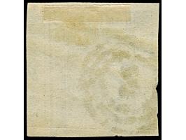 2½ Sch. grün, allseits breitrandig, rechts mit schmalem Bogenrand und Reihenzähler “9”, entwertet durch Nr. “2”.&nbsp;&nbsp;