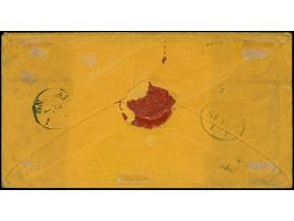 2 Sch. orangerot im waagerechten Paar, farbfrisch und gut gezähnt, mit schwarzem Balkenstempel und nebengesetztem DKr. “HAMBU