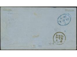 2 Sch. orangerot im senkrechten Paar, farbfrisch und gut gezähnt, mit blauem Balkenstempel und nebengesetztem DKr. “HAMBURG 3