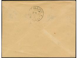 "Nöo",&nbsp;provisional cancel with handwritten date “11-10 19” on Flower 5-15 kopeks and 35-70 penni, on registsred cover to