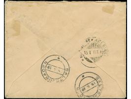 "WEISSENSTEIN 8 5 19" (PAIDE), provisional cyrillic cds. on horizontal pair Flower 15 kopek and 70 penni olive, all with post