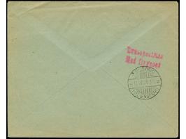 Airmail 10-20 marka, with additional franking, tied by cds. "BALTISKI 11 VII 25" to registered airmail printed-matter to Swed