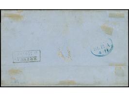 1¼ Sch. grauviolett im waagerechten Paar, farbfrisch und gut durchstochen, zusammen mit 1 Sch. schwarz, mit blauem Strichstem