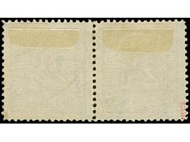 2½ &nbsp;Sch. dunkelolivgrün im waagerechten Paar, sauber entwertet durch blauen DKr. des Stadtpostamtes