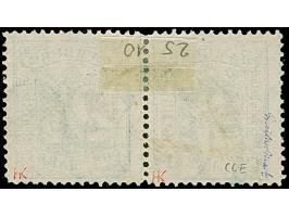 2½ Sch. dunkelolivgrün im waagerechten Paar, sauber entwertet durch blauen DKr. “HAMBURG ST.P. 23 9 67”&nbsp;