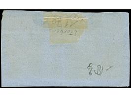 2½ Sch. dunkelolivgrün, 2 Einzelwerte in stark unterschiedliche Nuancen, mit &nbsp;blauem DKr. des Stadtpostamtes auf Briefst