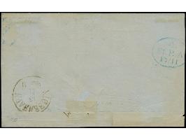 2½ &nbsp;Sch. dunkelolivgrün mit blauem Strichstempel und nebengesetztem DKr. “HAMBURG ST.P. 17/11 67” auf Briefhülle nach Ko