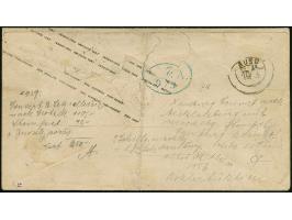 Umschlag 2 Sch. mit Zufrankatur ½ Sch., mit blauem Strichstempel und nebengesetztem Mecklenburger DKr. "HAMBURG BAHNHOF" nach