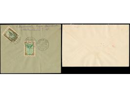 1932, Relief fund 5-25 santimi, perforated and imperforated, each as complete set tied by cds. “RIGA” to registered covers to