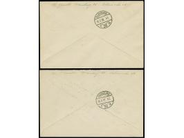 1932, Relief fund 2-20 santimi, perforated and imperforated, each as complete set with additional franking, tied by cds. “RIG