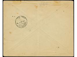 1919, Stempelmarka with violet overprint “PASTMARKA” 30 kap green, horizontal pair, tied by cds. “ELEJA” with handwritten dat