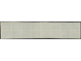 1945, Ansichten aus Slowenien 5 Cent - 30 Lire, Probedruck in blau, alle Wertstufen im 16er-Block als Zusammendruck auf dünne