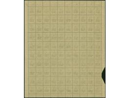 1920, Germania 60 Pfennig oliv, senkrechte Gummiriffelung, kompletter Bogen zu 100 Werten, nur links unten ein kleiner Teil d