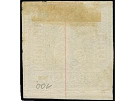 3 Kreuzer blau, farbfrisch und voll- bis meist breitrandig, unten mit doppelter Trennungslinie, leicht entwertet durch Halbkr