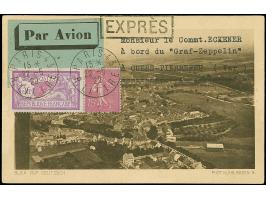 1929, 1. Amerikafahrt, Rückfahrt von Curs, Postkarte mit Frankreich 2 Fr. und Poststempel “PARIS 22.5.29” zugeleitet an das L