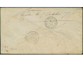 NDP ½ &nbsp;Gr. orange und senkrechter Dreierstreifen 2 Gr. hellgraublau je mit klarem EKr. “CONSTANTINOPEL D.R.P.A. 25.3.71”