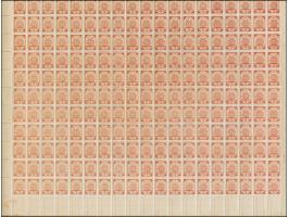 1919, Ear of corn 10 kopek red, perforated, complete sheet on map U17 Puscha, mint never hinged, some minor perf separations,