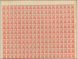 1919, Ear of corn 10 kopek red, perforated, complete sheet on map O15 Groß Ekkau, mint never hinged, some minor perf separati