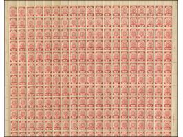 1919, Ear of corn 10 kopek red, perforated, complete sheet on map M15 Doblen, mint never hinged, some minor perf separations,