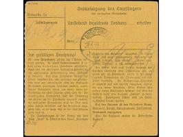 “20/Halle” auf Arbeiter 84 Pfg. mit Stempel “HALLE 6.7.48” auf Paketkart mit Anker-Paket-Postfreistempel “6.JUL.48…Halle a.S.