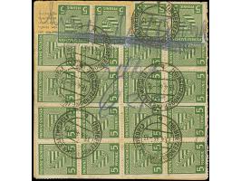 1945, Wappen 5 Pfg., 24 Stück mit Stempel “BEETZENDORF 13.4.46" als portogerechte Mehrfachfrankatur vorder- und rückseitig au