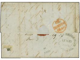 1846, "CUXHAVENER QUARANTÄNE-SIEGEL DR. A.C.T. MEIER", sauber auf komplettem Faltbrief der Hut-Korrespondenz nach London, mit