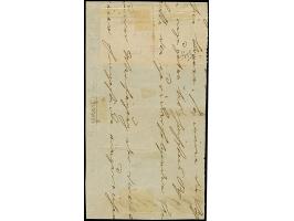 ½ Sch. schwarz, waagerechtes Paar mit jeweils sauber aufgesetztem Strichstempel auf größerem Briefstück (gelöst und replazier