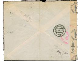 1941, König Peter II. 5,50 Dinar, waagerechtes Paar, sauber mit Stempel “BEOGRAD -6.VI,41” auf doppelt schwerem R-Brief mit Z