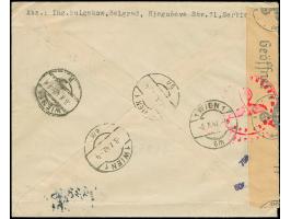 1942, Flugpost 20 auf 30 Dinar mit Zufrankatur mit Stempel “BEOGRAD 5.X.42” auf portogerechtem Eil-R-Brief, per Luftpost nach