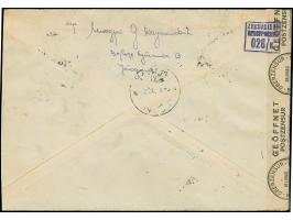 1943, Kriegsinvaliden 1,50+1,50 sowie 4+10 Dinar, mit Zufrankatur Klöster 16 Dinar, mit Stempel “JAGODINA 6.IX.43” auf Eil-R-