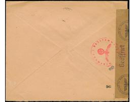 1941, König Peter II. 6 Dinar, zusammen mit Klöster 7 Dinar, sauber mit Stempel “BEOGRAD -4.IV.42” auf zensiertem Luftpost-R-