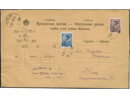 1941, 0,50-20 Dinar sowie Freimarken König Peter II. 5 und 5,50 Dinar, vorder- und rückseitig, sauber mit Stempel “NIS 16.I.4